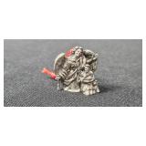 Collection of Vintage Christmas Ornaments Including Pewter Figures and Miniatures