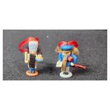 Collection of Vintage Christmas Ornaments Including Pewter Figures and Miniatures