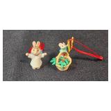Set of Miniature Christmas Animal Ornaments