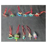 Lot of Hallmark Miniature Christmas Ornaments â Rocking Horses, Nutcracker, Mouse, Ballerina