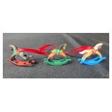 Lot of Hallmark Miniature Christmas Ornaments â Rocking Horses, Nutcracker, Mouse, Ballerina