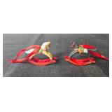 Set of Hallmark Rocking Horse Mini Christmas Ornaments 1989-1994