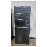 MCM Black Metal 6-Drawer Cabinet with Modular Storage Inserts, 30x23x16 in