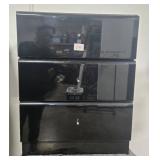 MCM Black Metal 6-Drawer Cabinet with Modular Storage Inserts, 30x23x16 in