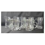 Set of Clear Glass Mugs and Tumblers
