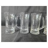 Set of Clear Glass Mugs and Tumblers
