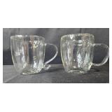 Set of Clear Glass Mugs and Tumblers