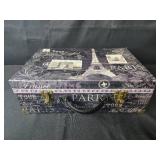 Paris-Themed Decorative Suitcase Storage Box with Handle