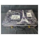 Paris-Themed Decorative Suitcase Storage Box with Handle