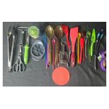 Large Kitchen Utensil and Gadget Collection with Scissors, Peelers, Spoons, and More