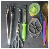 Large Kitchen Utensil and Gadget Collection with Scissors, Peelers, Spoons, and More
