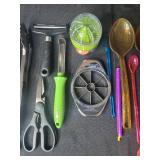 Large Kitchen Utensil and Gadget Collection with Scissors, Peelers, Spoons, and More