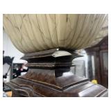 Tall Floor Lamp with Decorative Resin Base and Dimmer - chipped