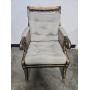 Regency Style Bergères Gold and Black Accent Armchair with Cushion