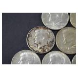 Group of 10 Kennedy Half Dollars 1966-1969