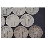 Standing Liberty Quarter Lot - Early 20th Century US Silver Coins