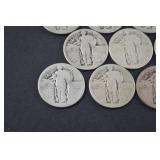 Standing Liberty Quarter Lot - Early 20th Century US Silver Coins