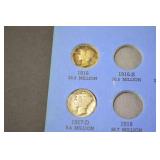 Mercury Dimes Collection in Album, 1916-1936 Assorted Dates/Mints