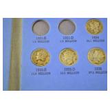 Mercury Dimes Collection in Album, 1916-1936 Assorted Dates/Mints