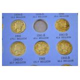 Mercury Dimes Collection in Album, 1916-1936 Assorted Dates/Mints
