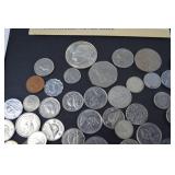 Mixed Lot of World and Collectible Coins with Bicentennial First Day Cover