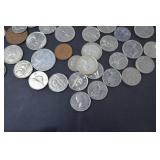 Mixed Lot of World and Collectible Coins with Bicentennial First Day Cover