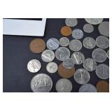 Mixed Lot of World and Collectible Coins with Bicentennial First Day Cover