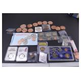 Extensive U.S. Coin and Medal Collection: Graded Quarters, Sets, and Copper Rounds