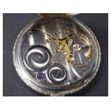 Vintage Elgin 14k gold filled Streamline Pocket Watch with Display Dome and Stand