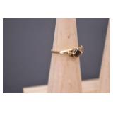 18k Gold Ring with Black Sapphire, Size 6, 1.78 Grams