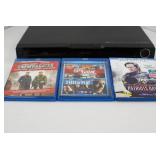 Philips Blu-ray Player with 3 Blu-ray Movies