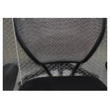 Black Mesh-Back Rolling Office Chair with Armrests