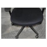Black Mesh-Back Rolling Office Chair with Armrests