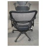 Black Mesh-Back Rolling Office Chair with Armrests