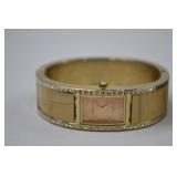Lot of 3 Fashion Bangle Watches with Gold-Tone and Rhinestones