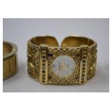 Lot of 3 Fashion Bangle Watches with Gold-Tone and Rhinestones