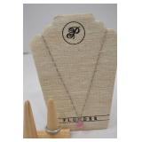 Sterling Silver Ring and Pink Pendant Necklace