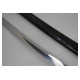 Japanese Style Katana Sword with Black Scabbard and Decorative Handle