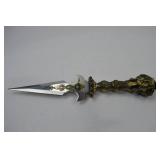 Decorative Dagger with Ornate Handle and Engraved Blade