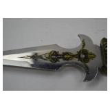Decorative Dagger with Ornate Handle and Engraved Blade