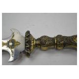 Decorative Dagger with Ornate Handle and Engraved Blade