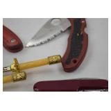 Hand Tool Lot - Folding Knives and Miniature Display Swords Assortment