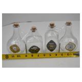 Set of 4 Halloween Potion Glass Bottles with Corks and Labels
