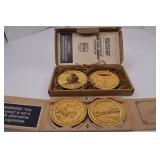 Set of 4 Copenhagen Promotional Wooden Coasters with Farm Design