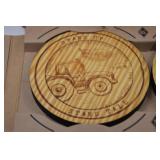 Set of 4 Copenhagen Promotional Wooden Coasters with Farm Design