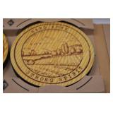 Set of 4 Copenhagen Promotional Wooden Coasters with Farm Design