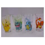 Pokemon Glass Tumbler Set - Pikachu, Bulbasaur, Squirtle, Charmander (4pcs)