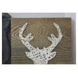 Rustic Animal Home Decor Lot - Bear Wall Art, Deer String Art, Moose Hook