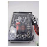 Socket and Ratchet Tool Set with Adjustable Wrench