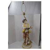 Vintage Porcelain Figural Table Lamp, 51 Inch